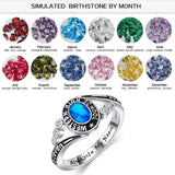 Oseew 2027 Oval Shaped Birthstone Class Ring for Men Women
