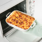 Sweejar Relief Casserole Dishes for Oven, Ceramic 9x13 Baking Pans Set for Cooking, Cake, Banquet and Daily Use, Rectangular Bakeware Set, Porcelain Baking Dish, Lasagna Pan Deep with Handles(White)