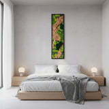 Handmade Preserved Moss Wall Art with Solid Cedar Wood Frame, 100% Real Moss Wall Decor, Maintenance-Free Greenery Art for Modern Office & Home, Unique Vertical Nature Art Gift 1 Piece, 20" x 55"