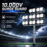 Junbpaw Stadium Lights Outdoor LED 160LM/W, 48000 Lumen Stadium Flood Light 5000K 300W Commercial Arena Field Lighting Security IP67 Waterproof Exterior Floodlight for Yard, Sport, and Court