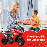 12V Kids Ride On Motorcycle - 3-Wheel Electric Motorcycle for Boys & Girls with LED Lights, MP3, and Safe Design - Gift for 3-8 Years Old (Red+ Plastic+ 50-99 pounds)