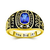 Oseew 2027 Men Personalized Graduation Class Ring (Yellow Gold)