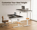 OffiGo 55 Inch L Shaped Standing Desk with 4 Wooden Drawers, White+Black