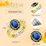 Oseew 2027 Engravable Class Ring for Women High School