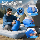 OBTANIM Sleeping Bags Portable Waterproof Camping Sleeping Bag for Adults Kids 4 Seasons Cold Weather or Warm Backpacking Hiking Travel Indoor Outdoor Use (Blue)