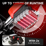 POGGT 21V Cordless Tiller for Gardening, 120Mins Runtime Rototiller, 11.8" Width 6.6" Depth Garden Tiller with 2x4.0Ah Batteries, 360RPM Electric Cultivator for Lawn/Soil/Cultivation/Garden