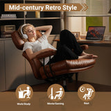 Ergonomic Office Chair Faux Leather Swivel Desk Chair for Home Office,Brown
