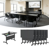 Conference Table,Flip Top Folding Conference Room Tables with Silent Wheels