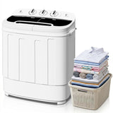 SUPER DEAL Compact Mini Twin Tub Washing Machine 13lbs Capacity Portable Washer Wash and Spin Cycle Combo, Built-in Gravity Drain for Camping, Apartments, Dorms, College, RV’s and Small Spaces