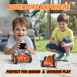 zingzoom Remote Control Car, Rechargeable RC Cars & Remote 360° Flips Rotating 2.4Ghz 4WD All Terrain Stunt Race Car Toy Christmas Birthday Gift for Kids Boys 3-12