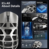 ATTACK SHARK R3 46g Superlight Magnesium Alloy Wireless Gaming Mouse, Grey