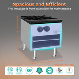 COOLCHEF 18 Inch 80,000 BTU Hot Plate, Heavy Duty Burner, Stainless Steel Commercial Gas Stove, NG/LP Convertible, ETL Certified