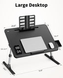 SAIJI Lap Desk for Bed, X-Large Foldable Laptop Table with Book Stand