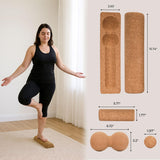 Premium Cork Balance Board - 15.7" Large Ankle Balance Board with Peanut Massage Ball, Balance Trainer, Foot Strengthener for Full Body Massage | Balance Stability