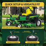 USCaster 13x6.50-6 Lawn Mower Tires Flat Free with Rim Assemblies (2 Pack),Universal 13x6.5-6 Solid Smooth Rubber Zero-Turn Lawn mowers Tire,5.5"-7.72”Centered Hub and 3/4" extra 5/8" 1/2” Bushings