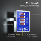 Commercial Kitchen Timer with 4 Channels, Digital Timer for Cooking, Loud Alarm Volume +/-, Food Truck Restaurant Supplies, Heavy Duty Stainless Steel Large Timers, Waterproof Panel & Memory Function