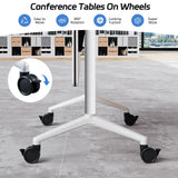 Rolling Folding Modular Conference Seminar Table for School, Classroom, Office & Library 6-Pack White 47.2IN