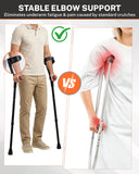 KUAZIDAR Forearm Crutches for Adults, Foldable & Height Adjustable Arm Elbow Crutches (1 Pair), Lightweight Elbow Crutches with 45° Rotatable Cuff & Soft TPR Grip, Muletas para Adultos