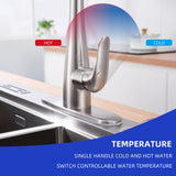 HGHGK Kitchen Faucet with Soap Dispenser and Pull Down Sprayer - Stainless Steel Single Handle Kitchen Sink Faucet, 1 or 3 Hole Design for Modern Farmhouse Kitchens and Bar Sinks