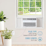 Keystone 18,000 BTU 230V Window Mounted Inverter Air Conditioner with Quiet, High Efficiency Operation and Remote, Window AC Unit for Apartment, Living Room, Bedroom, Large Rooms up to 1000-Sq. Ft.