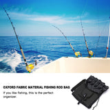 MOSISO Fishing Rod Case Bag, Fishing Pole Holders, Waterproof Large Capacity Tackle Gear Organizer Travel Carry Case Shoulder Storage Bag with 5 Poles Tackle, Black