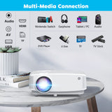 Mini Projector, HD Portable Projector 1080P Full HD Supported, Movie Projector Compatible with Smartphone, White Puxinat