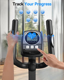 Niceday Elliptical Exercise Machine, Elliptical Machine for Home, Magnetic Elliptical Trainer with 15.5IN Stride, 16 Resistance Levels, 400LBS Loading Capacity Brown