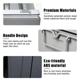 Slim Double-Lid Pull-Out Trash Can for Narrow Kitchen Cabinets - Dual-Bucket Design, Odor Control, Space-Saving Storage (10.23 x 18.89 x 16.73 in)