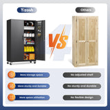 Yizosh Metal Garage Storage Cabinet with Locking Doors and Adjustable Shelves,- 71" Rolling Steel Tool Cabinet for Home Office,Garage,Warehouse