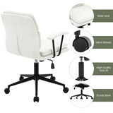 422 Modern Linen Office Chair with Removable Padded Armrests, Premium Double Cushion