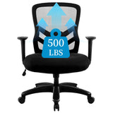 YFO Big and Tall Office Chair 500LBS - Computer Desk Chair with Adjustable Lumbar Support, Heavy Duty Ergonomic Mesh with 360 Rotation 4D Arm and Extra Wide Comfty Seat