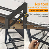 Detsuk 3-Tier Expandable Shoe Rack – Adjustable Heavy-Duty Metal Shoe Organizer Shelf for Closet, Entryway, Mudroom & Garage – Durable Freestanding Storage, Black