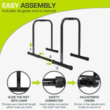 ProsourceFit Dip Stand Station, Heavy Duty Ultimate Body Press Bar with Safety Connector for Tricep Dips ProsourceFit