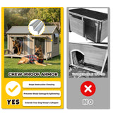 Extra Large Outdoor Wooden Dog House for 2 Dogs, Weatherproof Kennel