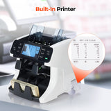 MUNBYN IMC40 2-Pocket Money Counter Machine Mixed Denomination and Sorter, Built-in Printer, Sort on DENOM/FACE/ORI, Value Counting, Counterfeit Detection 2 CIS/UV/MG/IR, Touch Screen, 2Y Manufacturer