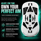 PWNAGE Ultra Custom Wireless RGB Gaming Mouse - Esports Pro Gamer Flawless Professional PAW3950 Optical Sensor 36,000 DPI -100% PTFE Skates (Symm 3 White 300mAh)