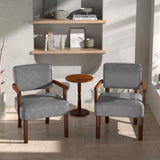 FAGAGA Accent Chairs Set of 2, 2 Solid Wood Armchairs with Side Table