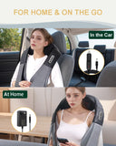 Neck Massager with Heat, Shiatsu Shoulder and Back Massager, Electric Kneading Back Massager HELPHIER