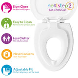 Mayfair NextStep2 Toilet Seat with Built-In Toddler Potty Training Seat, Slow Close, Easy Clean, Magnetic Removable Kids Seat, ELONGATED, Biscuit