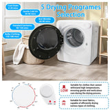 Erivess Compact Washer and Dryer Combo Set, 2.0Cu.Ft Full-Automatic Washing Machine with 10 Washing Programs & 1.6Cu.Ft Compact Dryer with 5 Drying Modes, for Apartment, Bathroom, RV-Camping, White