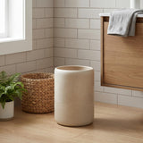 Marsui 2 Gallon Bathroom Trash Can, Round Marble Resin Bin, Gravel