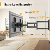 Perlegear Corner TV Wall Mount Long Arm TV Mount for 42-84 Inch TVs