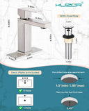 KUZOR Single Hole Bathroom Sink Faucet with Pop-Up Drain, Brushed Nickel