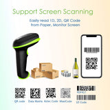NADAMOO 2D Wireless Barcode Scanner with Stand, Compatible with Bluetooth & 2.4G Wireless & Wired Connection, Cordless QR Code Scanner USB Image Bar Code Reader for Computer Tablet iPhone iPad Android