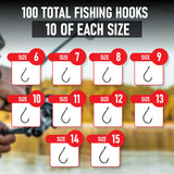 Fishing Hooks Freshwater - Trout - Crappie - Bluegill - Bass - Panfish - Walleye - Perch - Sunfish