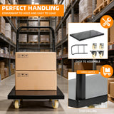 Heavy Duty Platform Truck Moving Flatbed Cart 47” x 24”Push Dolly, 3500 lbs Capacity Steel Flatbed Cart,