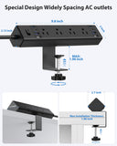 Jgstkcity Desk Clamp Power Strip 40W USB C,8 Outlets,8 USB,6FT,Black