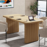Tribesigns 5ft Conference Table, Modern Rectangular Meeting Seminar Table with Double Pedestal