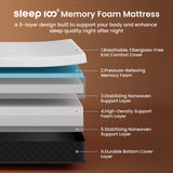 Extra Firm King Mattress – 14" Memory Foam Mattress for Spinal Alignment