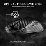 ATTACK SHARK R11 Ultra 8K Carbon Fiber Wireless Gaming Mouse,PAW3950MAX 42K DPI Sensor,49g Superlight Ergonomic Computer Mice with Tri-Mode,70M Switch Cloud Driver for Win/Mac/PC Gamer,Weave Black